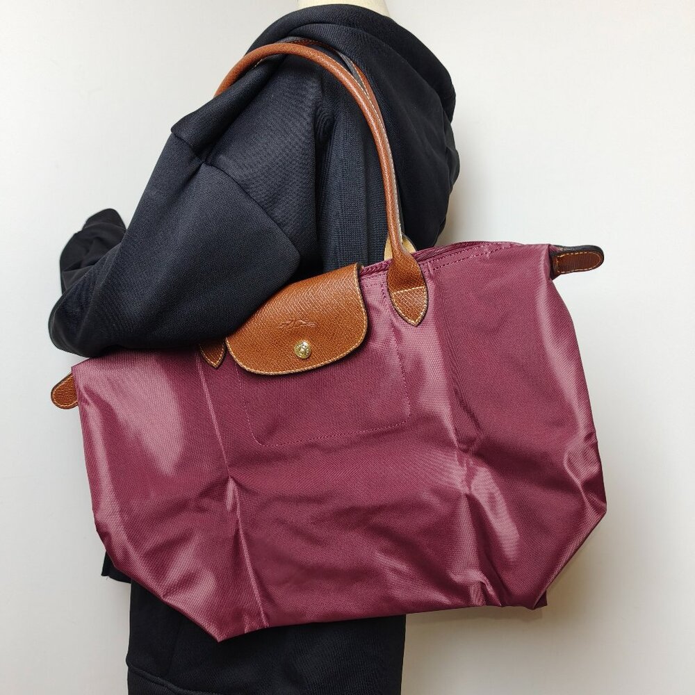 Longchamp Women’s Le Pliage Medium Top Handle Nylon Tote Plum